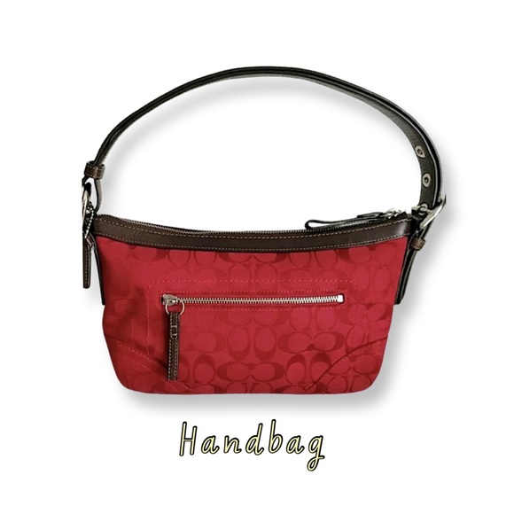 Coach Signature “C” Red Jacquard East West Crossbody/Shoulder/Handbag Exc. Cond. - Picture 13 of 16